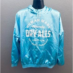 Human Made Dry Alls Baby Blue Satin Hoodie - Medium
